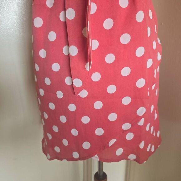 Showpo " Only on Camera" Rose Polka Dot Short Dress, Tulip Hem, NWT, Sz. 4 - Picture 1 of 9